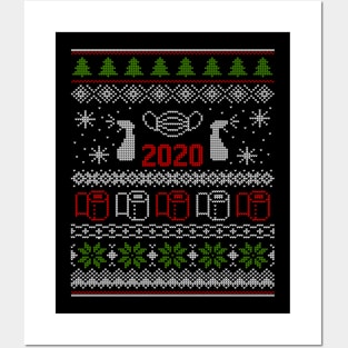 Ugly Christmas Sweater 2020 Toilet Paper Pandemic Funny Xmas Gifts Shirt Posters and Art